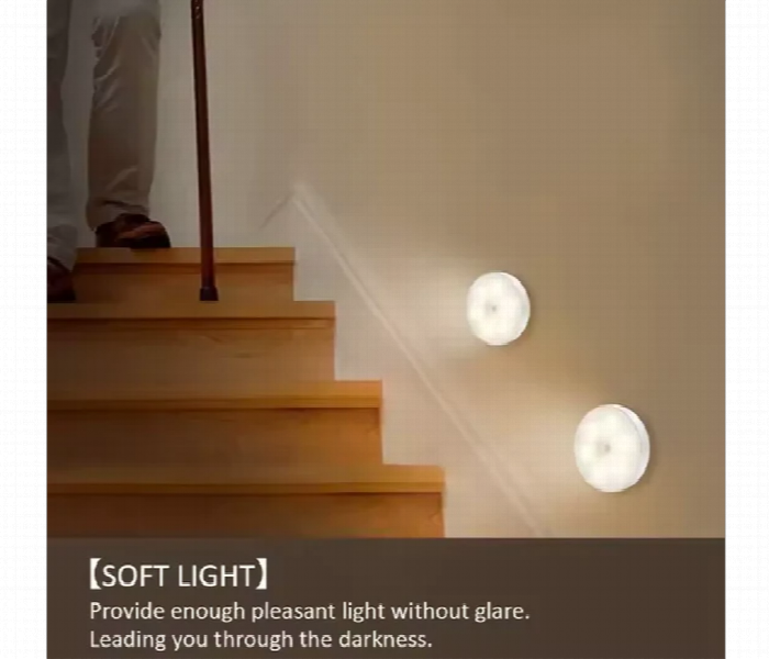 Smart Motion Sensor Led Night Light Usb Rechargeable 3Pcs - Zoom Image 2