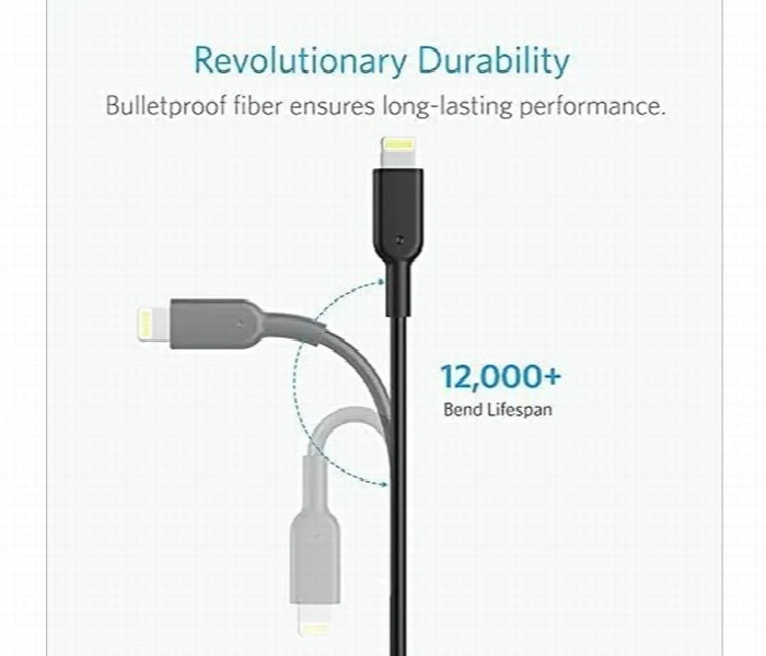 Anker Powerline Ii Lightning Cable 3Ft Black - Zoom Image 4