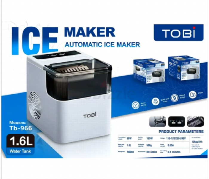 Tobi Tb 966 Automatic Ice Maker 1.6L Portable Machine - Zoom Image