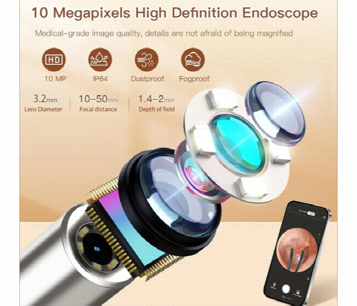 Generic 4 In 1 Visual Ear Pick 10Mp Type C Rechargeable - Zoom Image 4