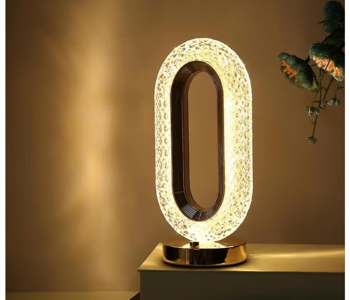 Oval Crystal Table Lamp Led Decorative Gold Base - Zoom Image 1