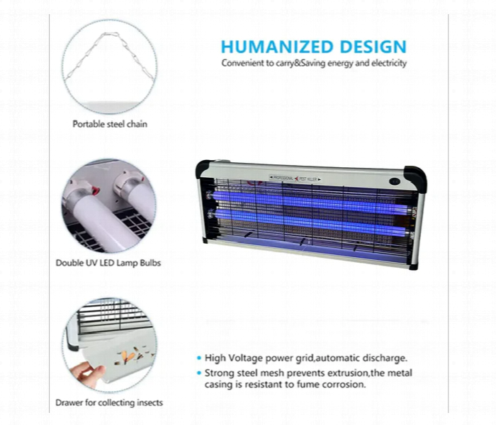 Insect Killer Dual Uv Bulbs Wide Coverage  High Efficiency Uva Lighting - Zoom Image 3