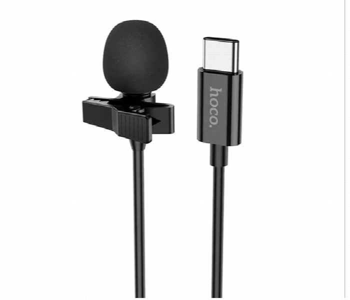 Hoco L14 Lavalier Microphone Type C 2M Omnidirectional Black - Zoom Image 1
