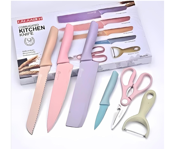 Corrugated Versatile 6Pc Kitchen Knife Set - Zoom Image 2