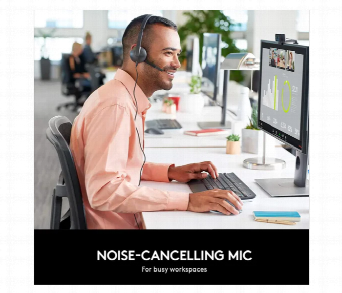 Logitech H340 Usb Computer Headset With Stereo Sound Black - Zoom Image 2