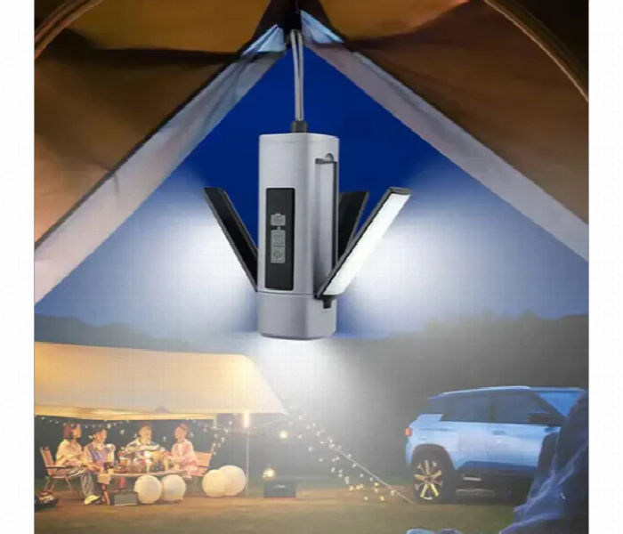 Camping Rotatable Led Flashlight 1800Mah Type C Gray - Zoom Image 1