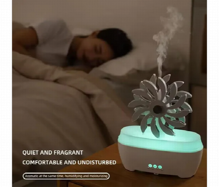 Windmill Aroma Diffuser With Remote Led Light White - Zoom Image 6