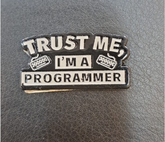 3D Metal Trust Me Programmer Sticker Tech Decorative - Zoom Image