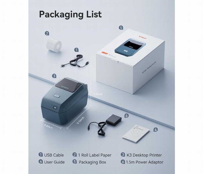 Niimbot K3 Smart Label Printer Bluetooth Thermal Blue - Zoom Image 5