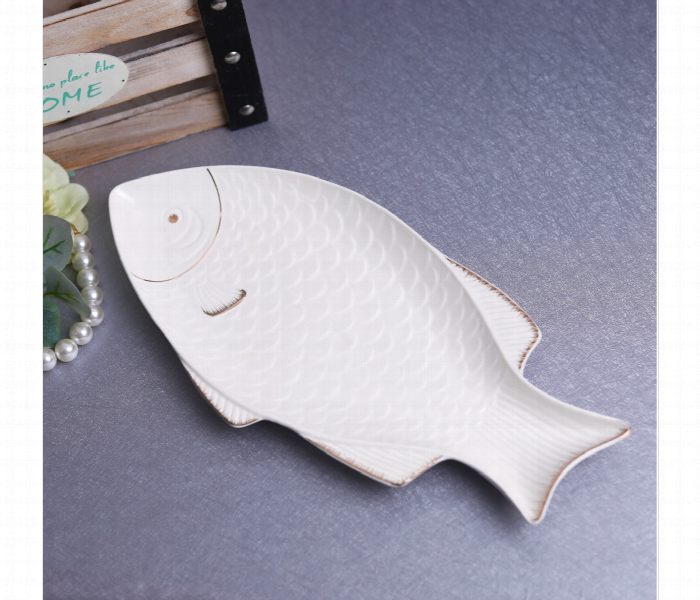 Ceramic Fish Serving Dish Plate - Zoom Image