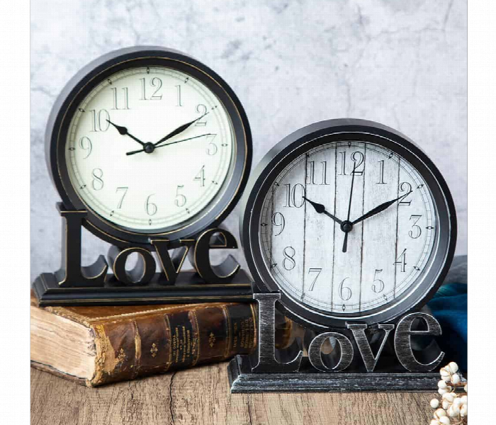 Decorative Table Clock With A Love Stand - Zoom Image