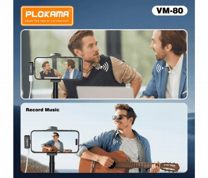 Plokama Vm80 Wireless Microphone Mobile Audio Mic - Zoom Image 5