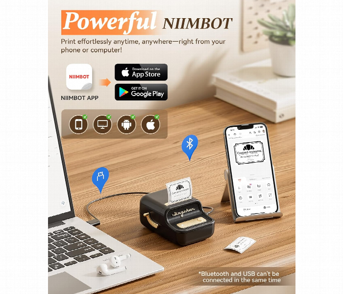 Niimbot B21 Label Maker Bluetooth Thermal Printer  Black - Zoom Image 5