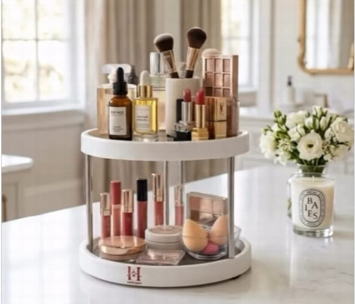 Dual Tier Rotating Storage Rack - Zoom Image