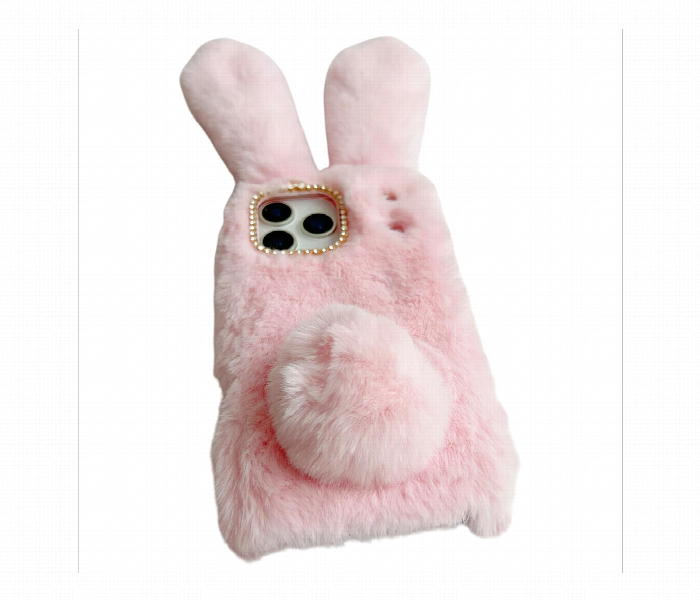 Iphone 17 Pro Max Pink Bunny Plush Protective Case - Zoom Image 2