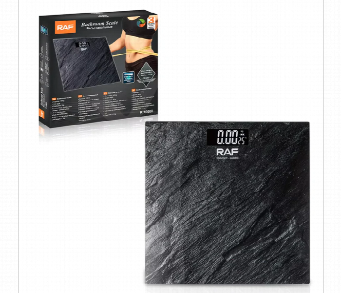 Raf Digital Bathroom Scale With Lcd Display Black Marble - Zoom Image 2