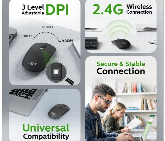 2 4Ghz Wireless Optical Mouse Ergonomic Portable Design - Zoom Image 3