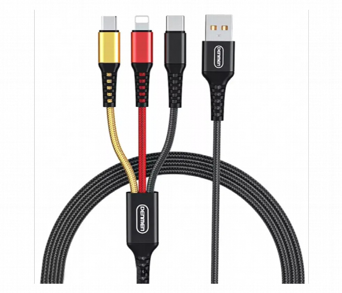 D02E 3 In 1 Charging Cable Type C Lightning Micro Usb - Zoom Image