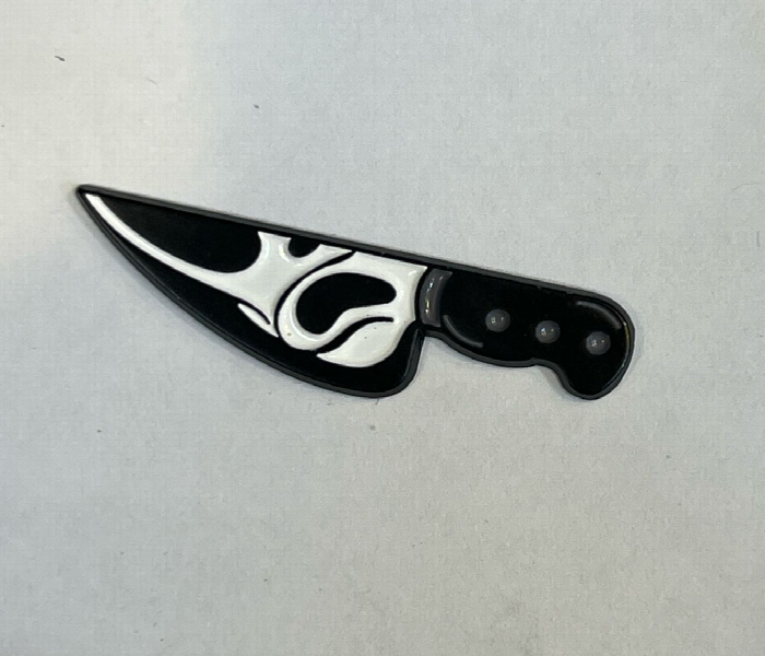 Metal Mobile Sticker Knife Flame Pattern Decorative Accessory - Zoom Image