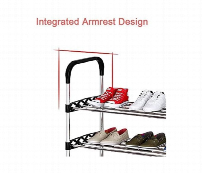Multi Function Foldable Shoe Rack Heavy Duty Steel Storage - Zoom Image 4