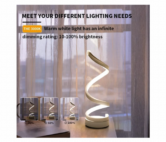 Creative Rotating Strip Led Table Lamp Spiral Dimmable 3000K - Zoom Image 1