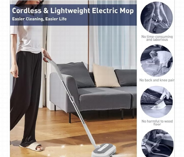 Wireless Electric Mop Cordless Cleaner With Led Light - Zoom Image 3