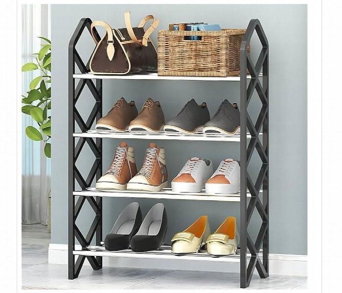 Multi Layer Shoe Rack Diamond Armrest Space Saving Design - Zoom Image