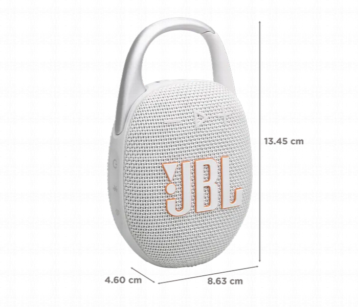 Jbl Clip 5 Wireless Bluetooth Speaker Ipx7 White - Zoom Image 2