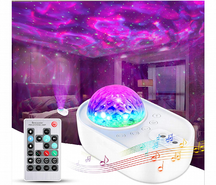 3In1 Galaxy Nightlight Projector Bluetooth Speaker White - Zoom Image 1