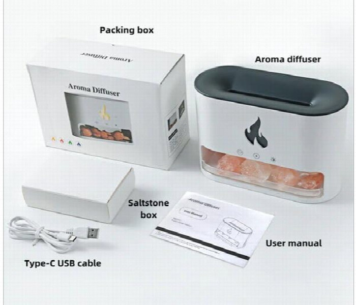 Crystal Stone Flame Aroma Diffuser Led Humidifier Timer - Zoom Image 4