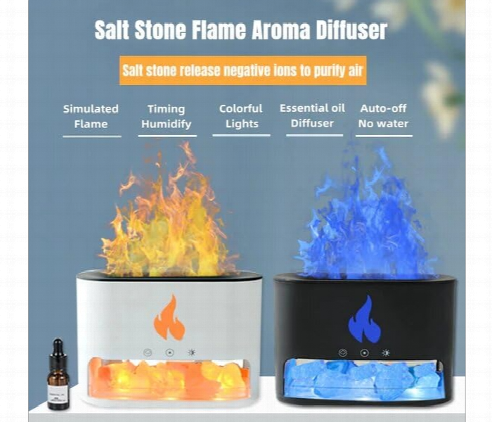 Crystal Stone Flame Aroma Diffuser Led Humidifier Timer - Zoom Image 3