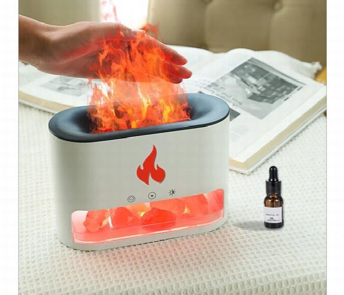 Crystal Stone Flame Aroma Diffuser Led Humidifier Timer - Zoom Image 2