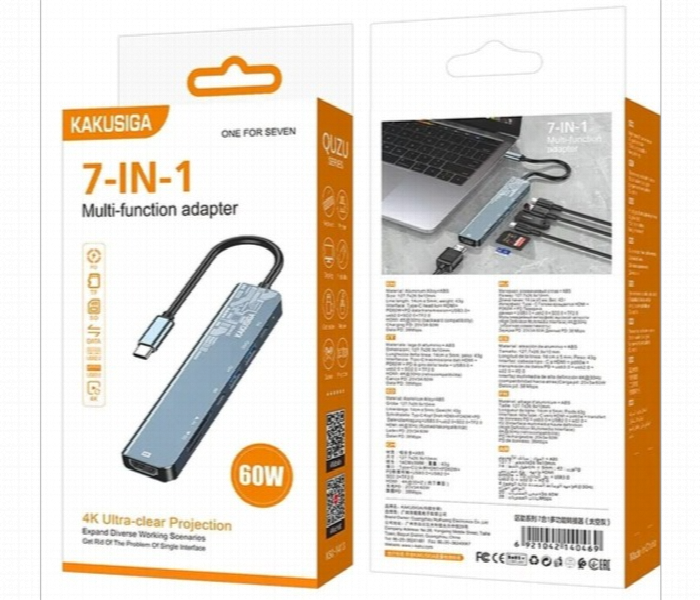 Kakusiga Ksc 1413 7 In 1 Usb C Multi Function Adapter 4K - Zoom Image 3