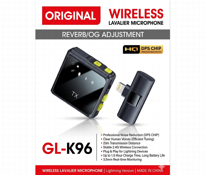 Gl K96 Wireless Collar Clip Microphone For Iphone - Zoom Image