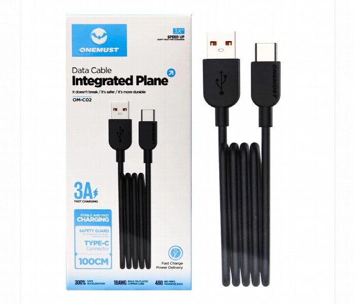 Onemust Usb To Type C Cable Om C02 3A Fast Charging - Zoom Image 3