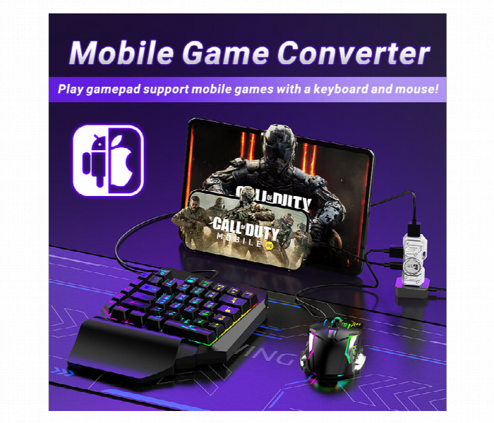 5 In 1 Mobile Game Combo Pack Keyboard Mouse For Android - Zoom Image 2