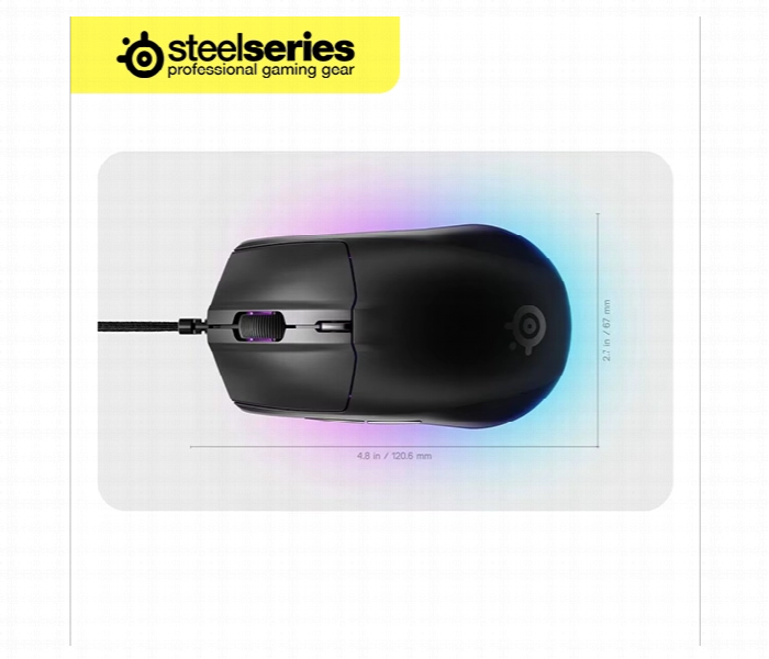 Steelseries Rival 3 Gen 2 Wired Gaming Mouse Black - Zoom Image 3