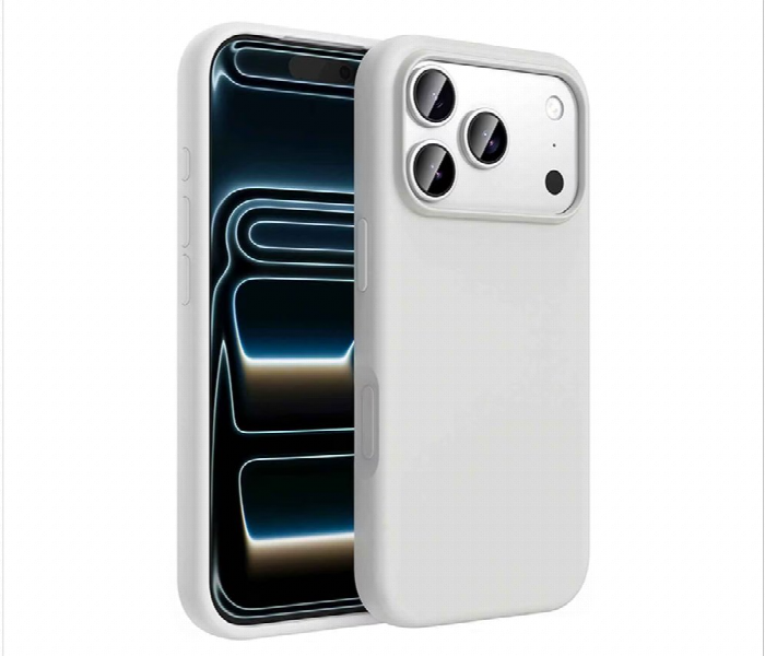 Silicone Iphone 17 Pro Max Case White Soft Protective Cover - Zoom Image