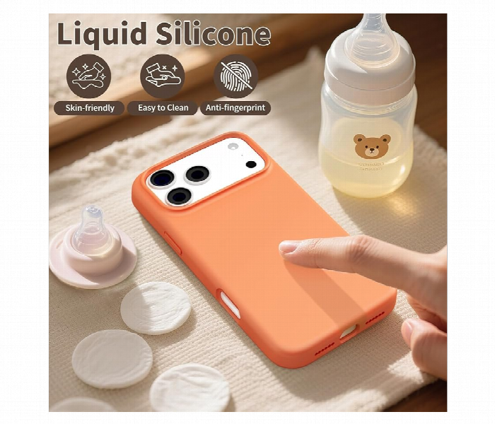 Silicone Iphone 17 Pro Max Case Orange Soft Protective Cover - Zoom Image 2