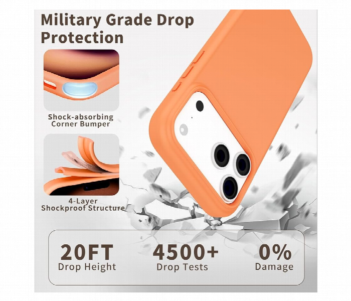 Silicone Iphone 17 Pro Max Case Orange Soft Protective Cover - Zoom Image 4