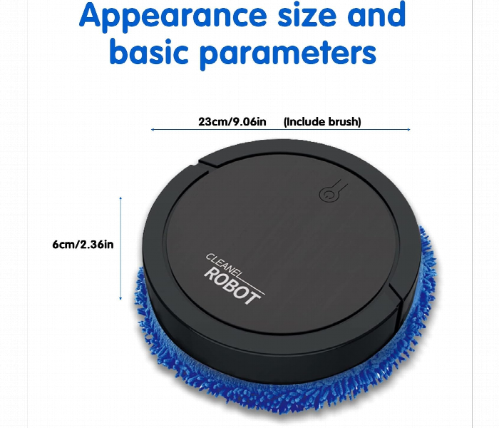 Cleanel Automatic Intelligent Cleaning Robot Vacuum Black - Zoom Image 6