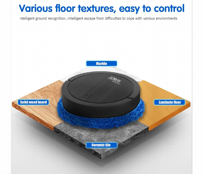 Cleanel Automatic Intelligent Cleaning Robot Vacuum Black - Zoom Image 5