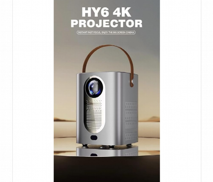 Hy6 4K Smart Dlp Mini Projector Android 9 Portable Silver - Zoom Image 1