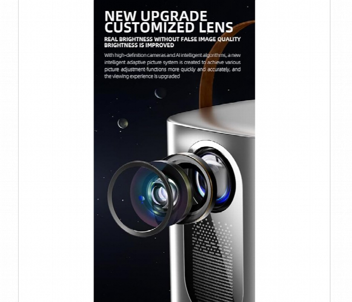Hy6 4K Smart Dlp Mini Projector Android 9 Portable Silver - Zoom Image 3