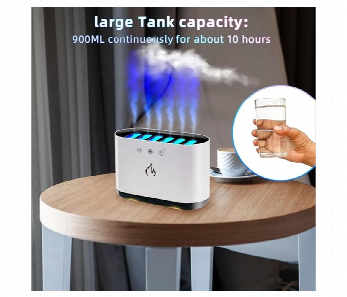 Flame Diffuser Humidifier White Led Virtual Fire Aroma Mist - Zoom Image 3