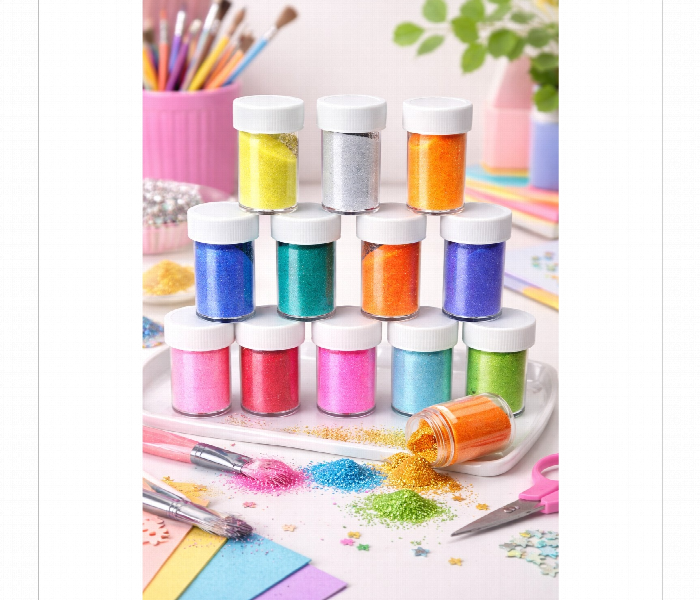 Extra Fine Glitter 12Pcs Multi Purpose Glitter Jar Set - Zoom Image 2