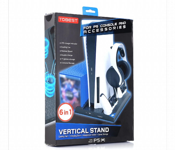 Ipega Ps5 Vertical 6 In 1 Stand Console Controller Headset Holder - Zoom Image 2