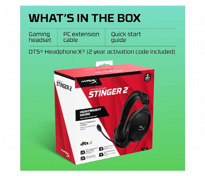 Hyperx Cloud Stinger 2 Core Gaming Headset Dts X Audio - Zoom Image 2
