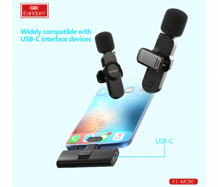Earldom Et Mc8C Wireless Dual Lavalier Microphone Kit - Zoom Image 4