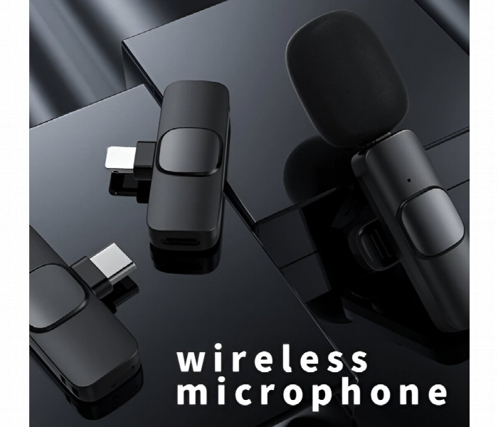K9 Wireless Lavalier Microphone For Iphone Type C Pc Black - Zoom Image 4